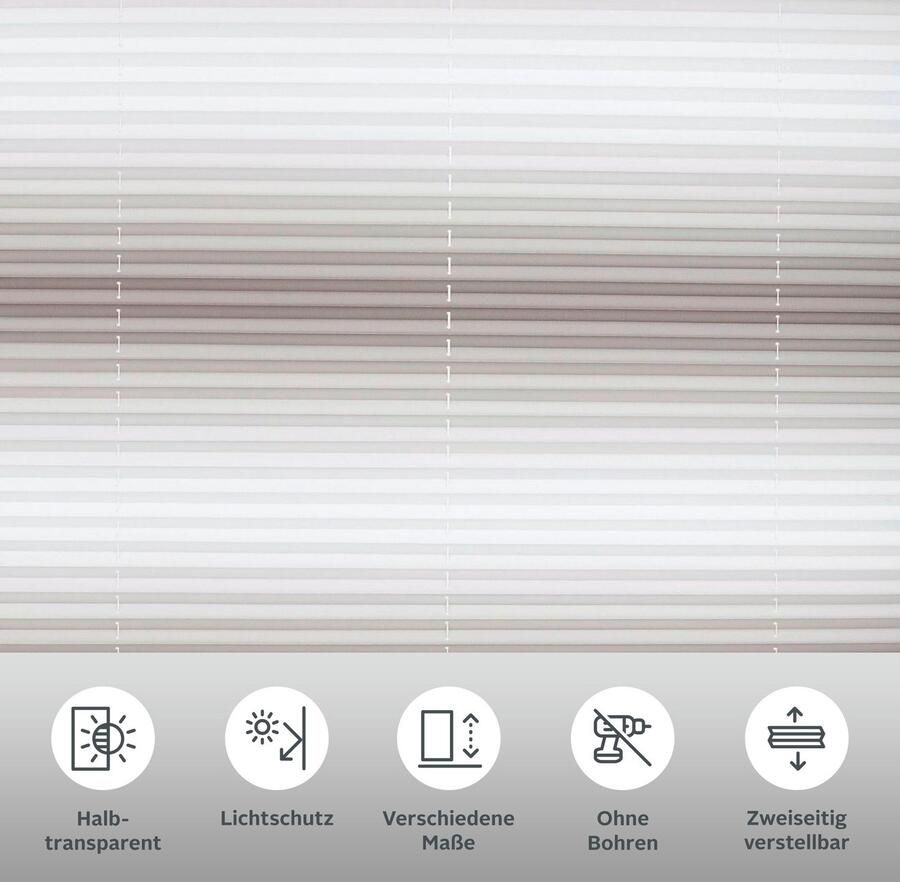 My home Plissé Savona Standaardmaat in ombré-look klemsteun (1 stuk)