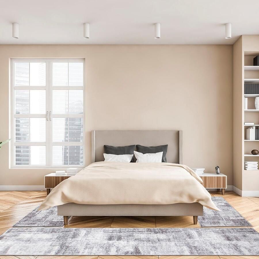 My home Set slaapkamerkleedjes Salsa met bijzonder zachte pool kortpolig in vintage-look dichte kwaliteit