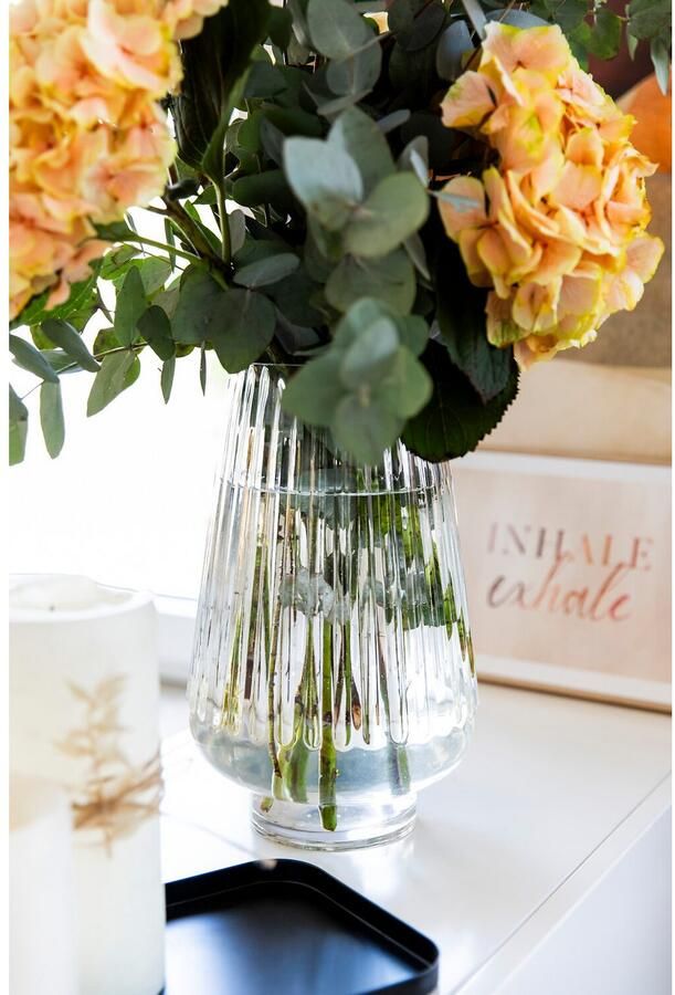 My home Tafelvaas Cassia van glas met prachtige slijping hoogte ca. 31 cm (1 stuk)