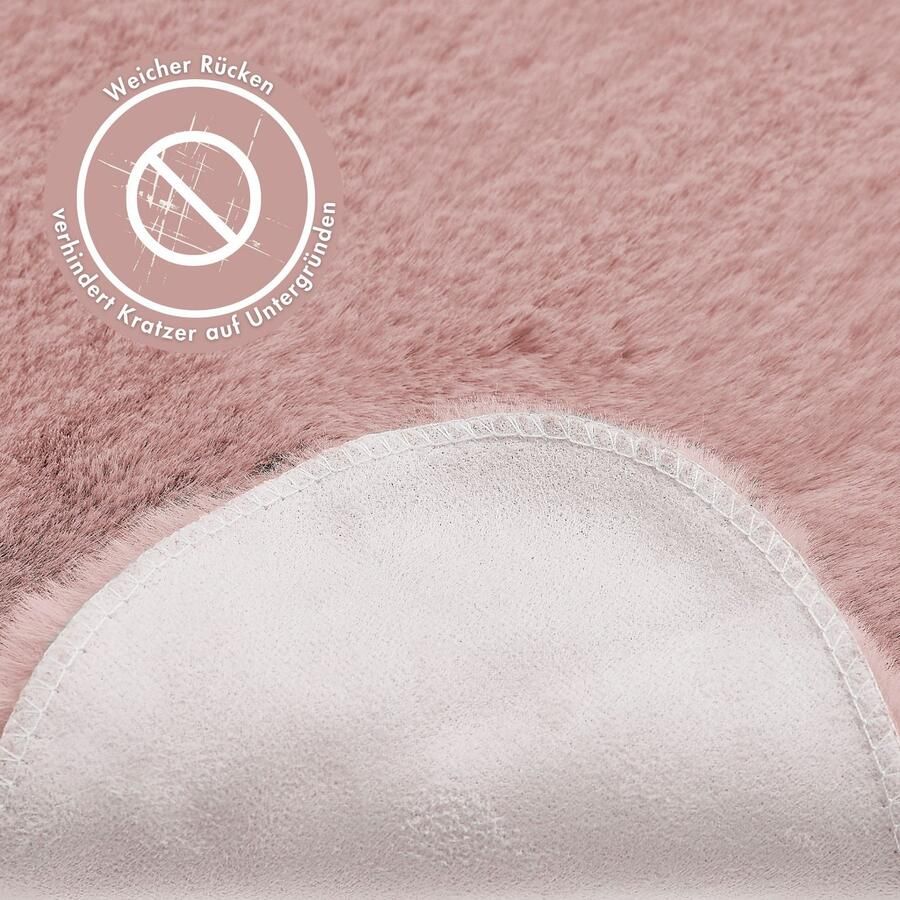 My home Vachtvloerkleed Lugano Kunstbont uni kleuren zacht & knuffelig ook als 2-set verkrijgbaar