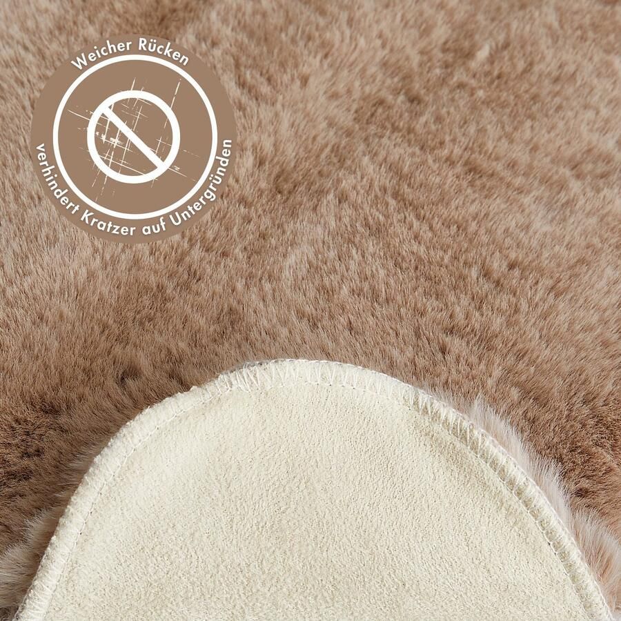 My home Vachtvloerkleed Lugano Kunstbont uni kleuren zacht & knuffelig ook als 2-set verkrijgbaar