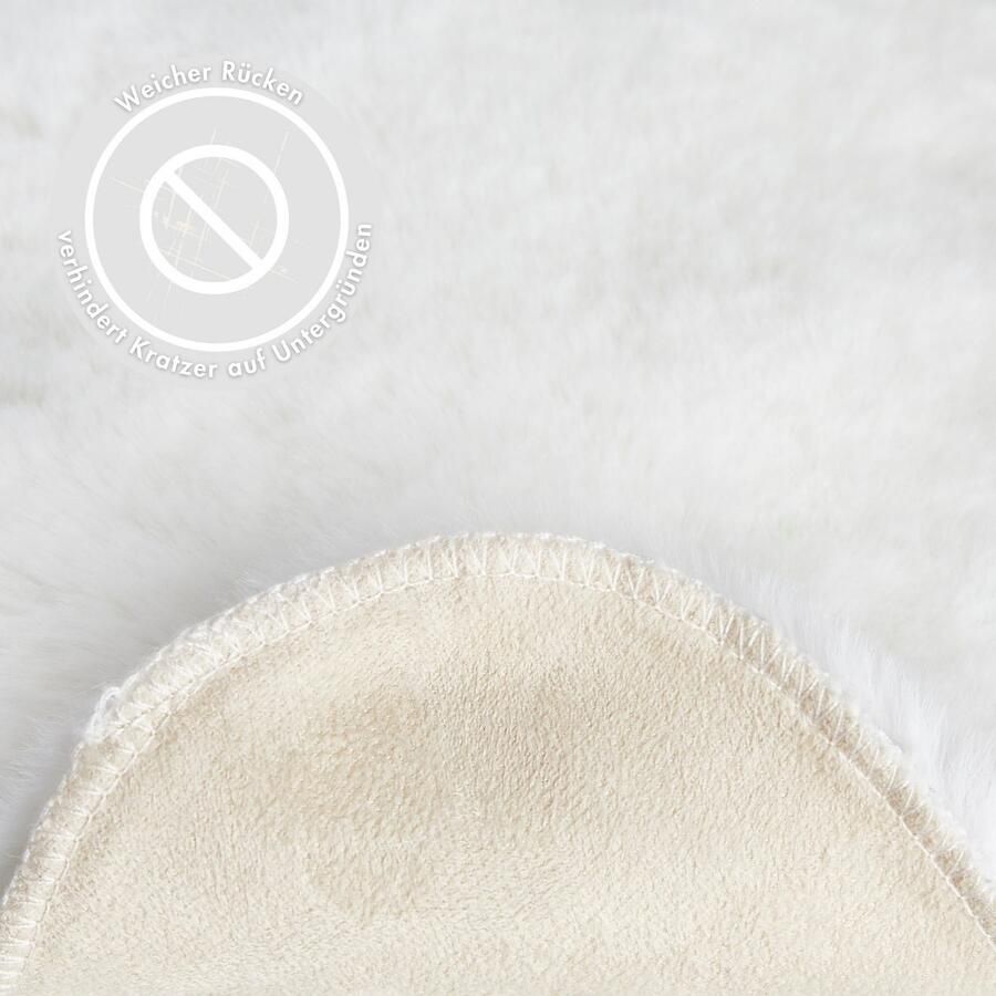 My home Vachtvloerkleed Lugano Kunstbont uni kleuren zacht & knuffelig ook als 2-set verkrijgbaar