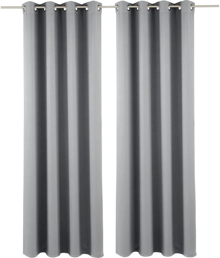 My home Verduisteringsgordijn Solana set van 2 breedte 140 cm uni (2 stuks)