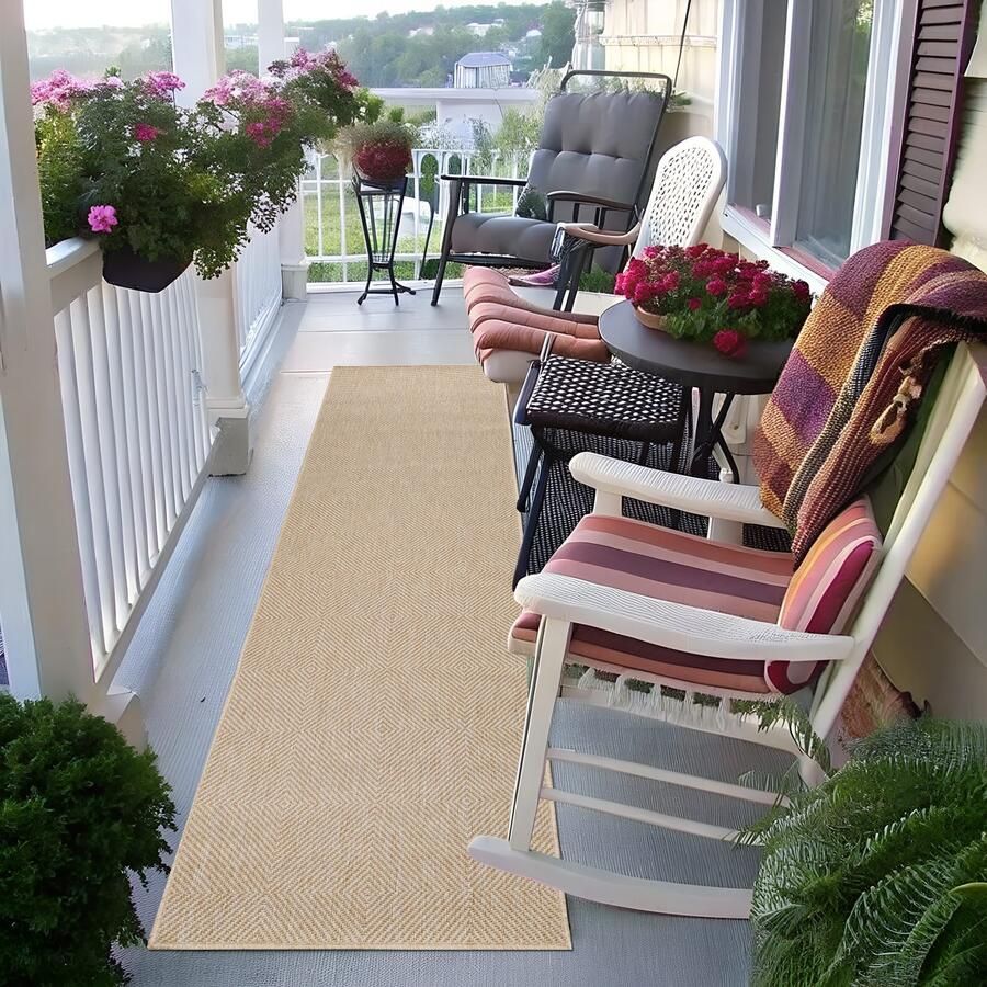 My home Vloerkleed Anna ook als loper verkrijgbaar Geschikt voor binnen en buiten sisal-look weerbestendig & uv-bestendig