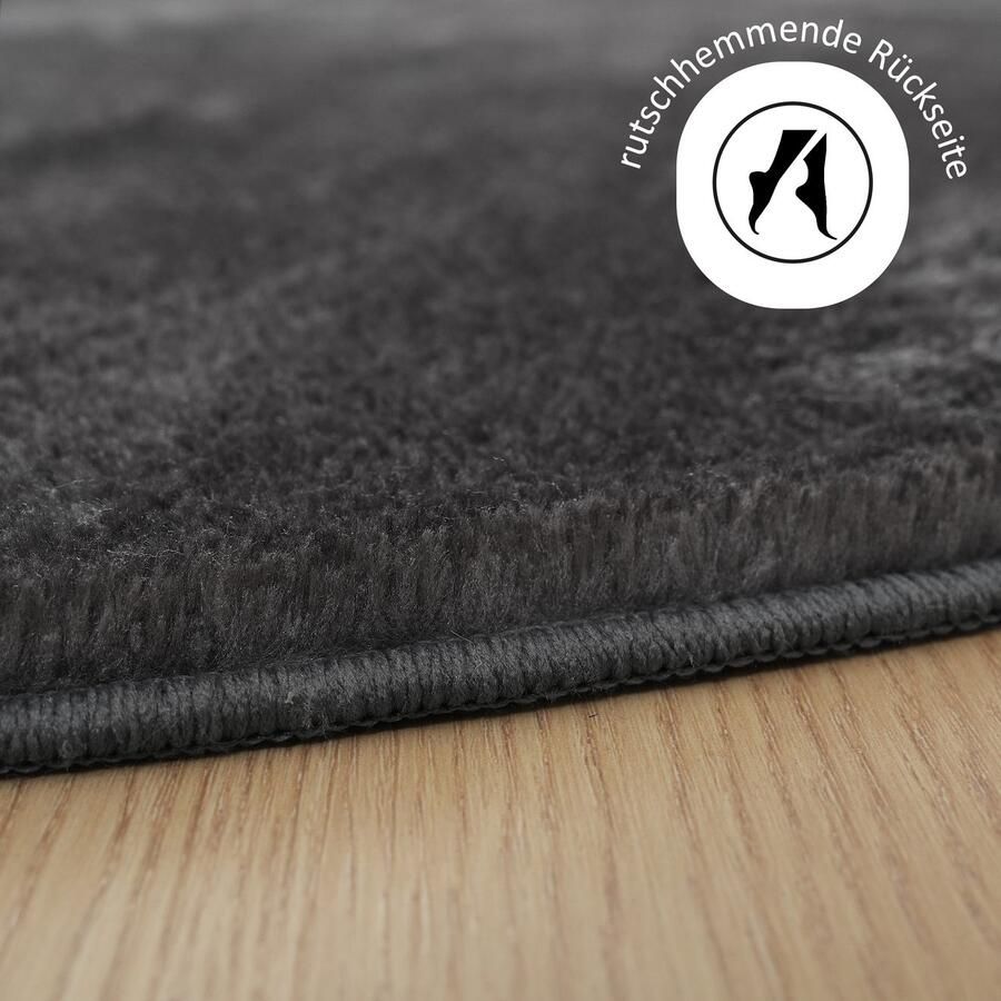 My home Vloerkleed Cali Bean bijzondere vorm effen zacht wasbaar woonkamer slaapkamer