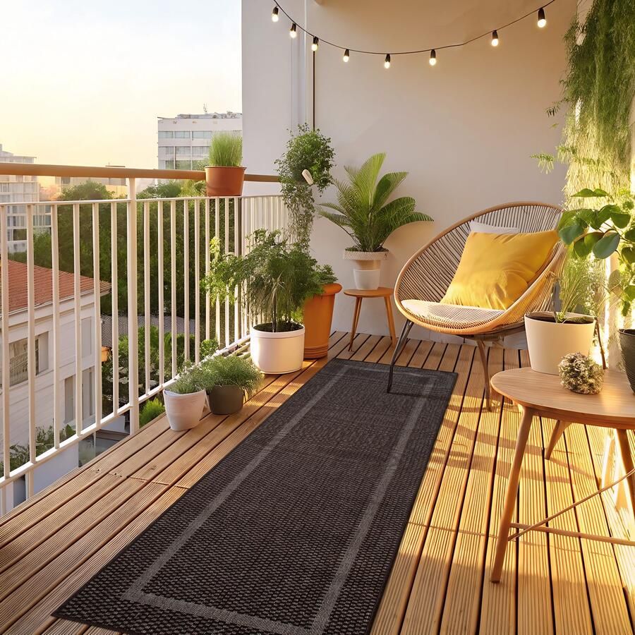 My home Vloerkleed Venetië rand is ook als loper verkrijgbaar Geschikt voor binnen en buiten sisal-look weerbestendig & uv-bestendig