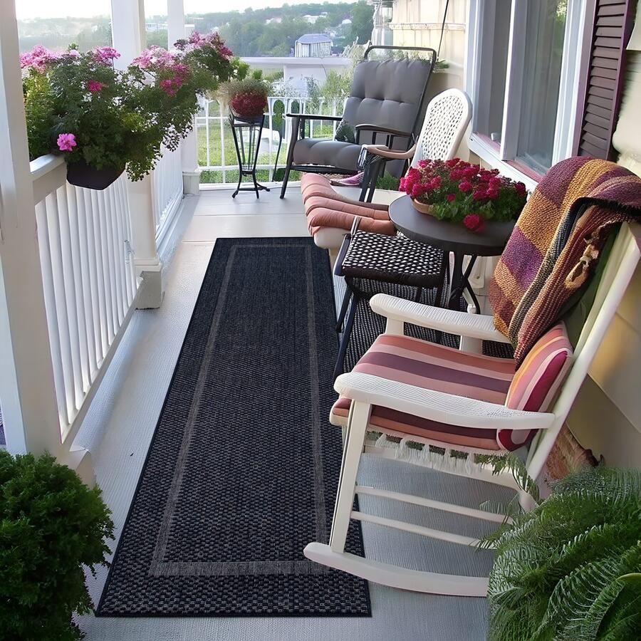 My home Vloerkleed Venetië rand is ook als loper verkrijgbaar Geschikt voor binnen en buiten sisal-look weerbestendig & uv-bestendig