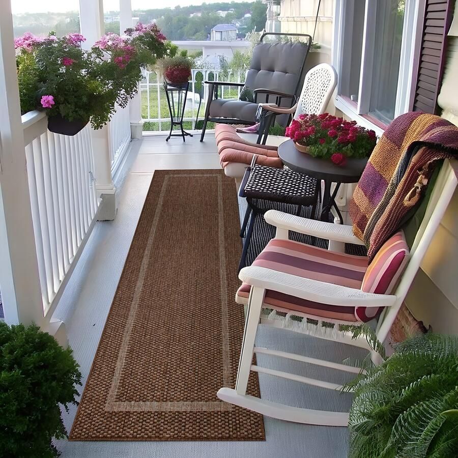 My home Vloerkleed Venetië rand is ook als loper verkrijgbaar Geschikt voor binnen en buiten sisal-look weerbestendig & uv-bestendig