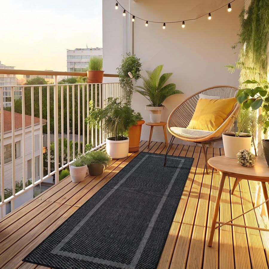 My home Vloerkleed Venetië rand is ook als loper verkrijgbaar Geschikt voor binnen en buiten sisal-look weerbestendig & uv-bestendig