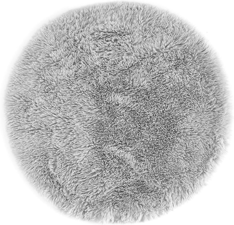 My home Zitkussen Alpa set van 4 Zitkussen kunstbont rond Ø 34 cm effen zeer zacht wasbaar