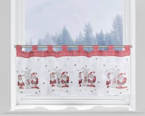 My home Panneaux Kerstman Transparant voile polyester (1 stuk)