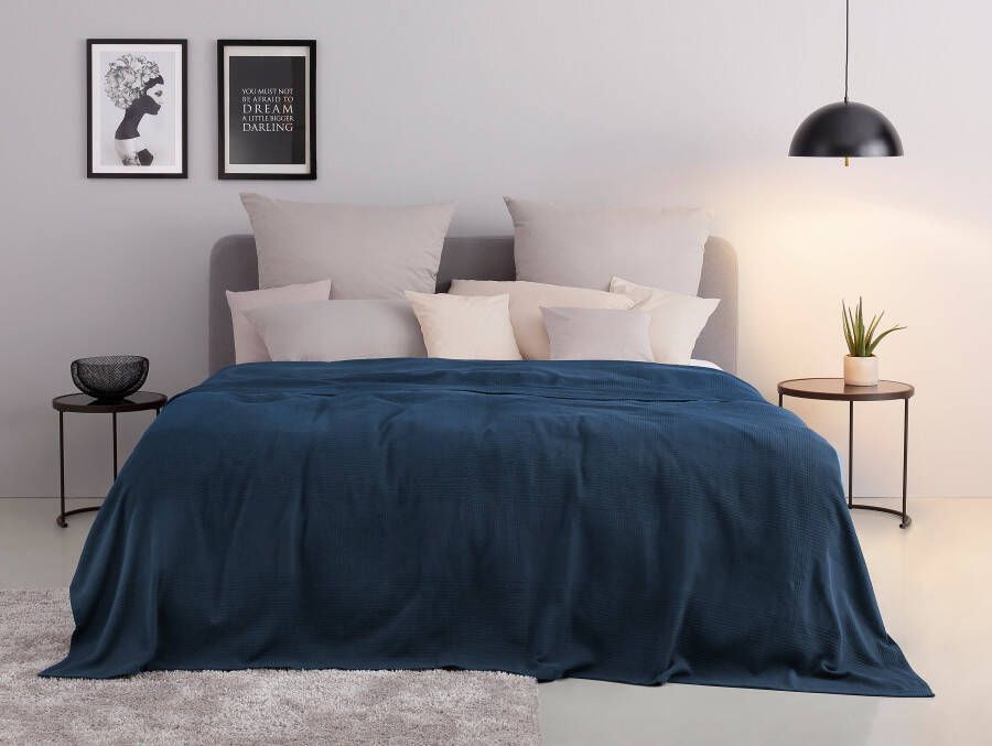 My home Sprei Mira lichte sprei van 100% katoen uni foulard zonder vulling