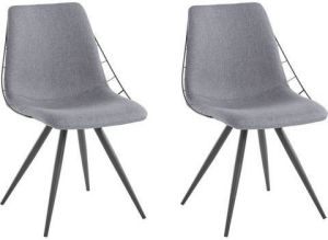 My home Stoel Esme Bekleding in weefstof zwart metalen frame maximaal vermogen 120 kg (2 stuks)