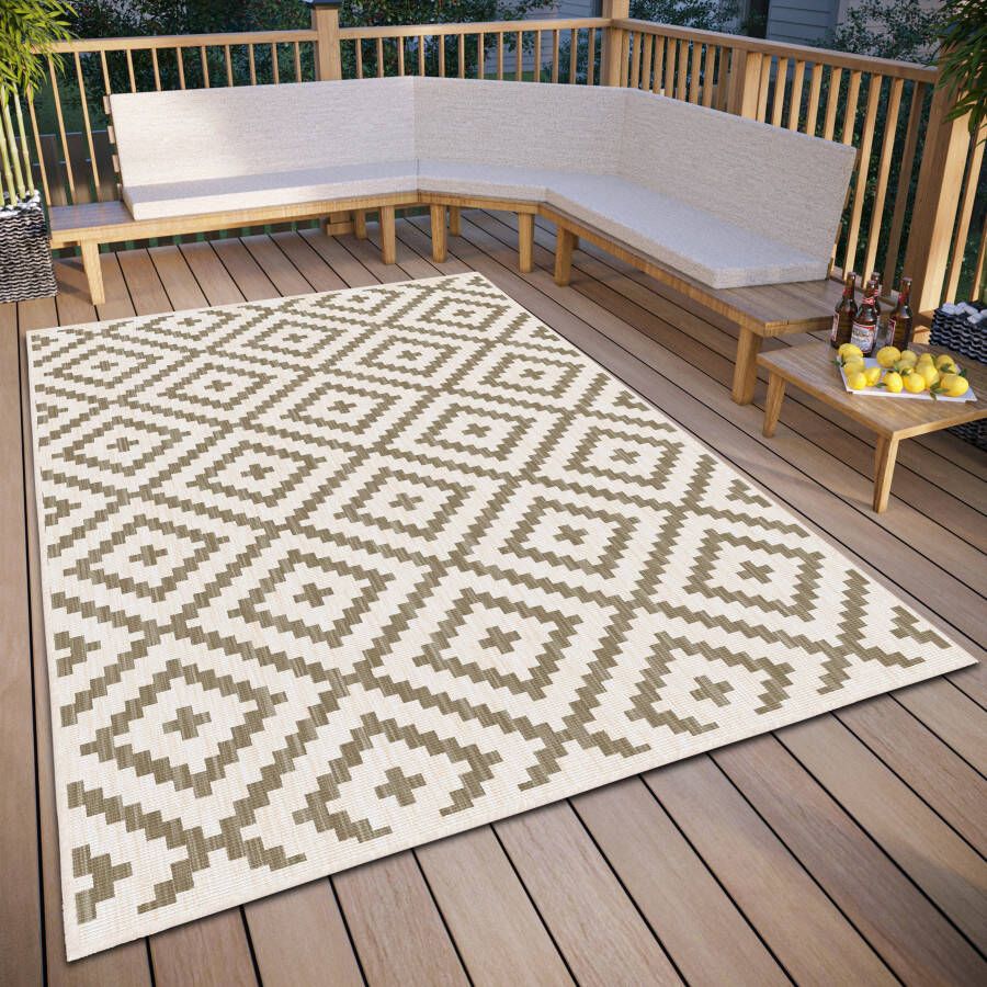 My home Vloerkleed Ronda tweezijdig te gebruiken kleed Sisal-look platweefsel in- en outdoor geometrisch boho design