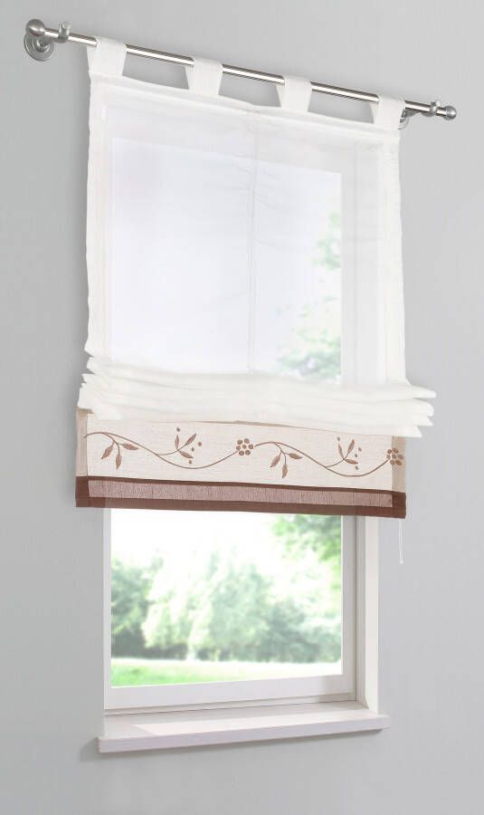 My home Vouwgordijn Sorel Transparant geborduurd polyester (1 stuk 1 stuk)
