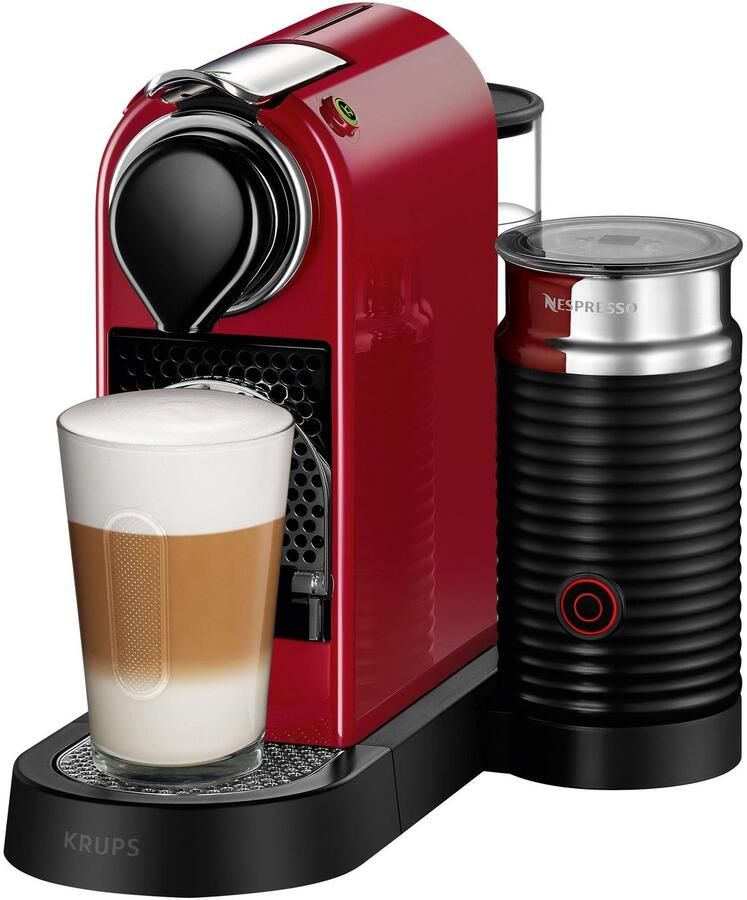 Nespresso Koffiecapsulemachine XN761B CitiZ & Milk van Krups inclusief aeroccino melkopschuimer welkomstpakket met 14 capsules