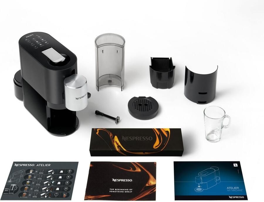Nespresso Koffiecapsulemachine XN8908 Atelier van Krups Waterreservoir: 1 liter 19 bar druk inclusief glazen kopje + capsules