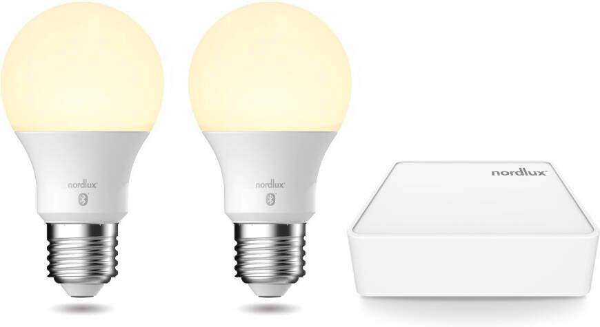 Nordlux Led-verlichting Smartlight Smart Home starter Kit+2 lampen + Bridge met wifi of bluetooth (1 stuk)