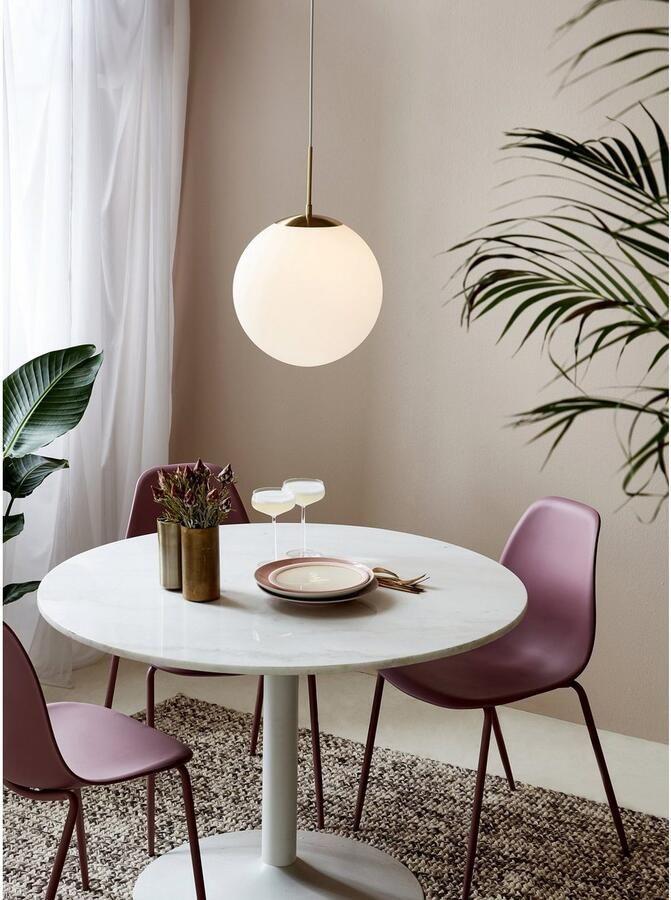 Nordlux Hanglamp Grant Hanglamp met de mond geblazen glas messing stijl