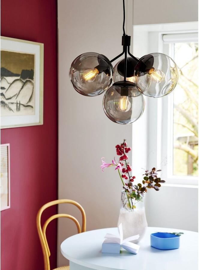 Nordlux Pendelarmatuur Ivona Zwart Metaal 4x E27 Max 28W