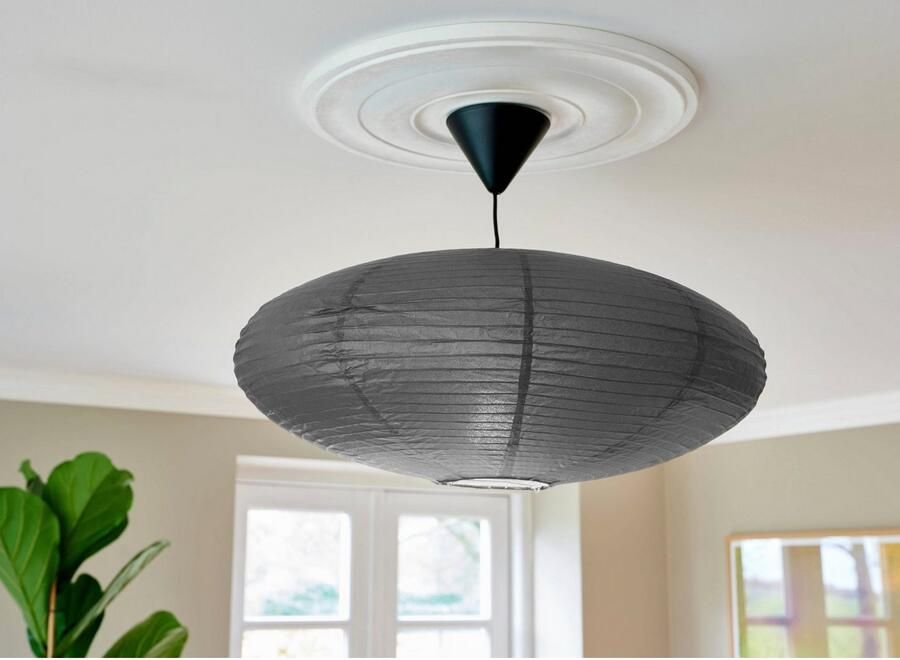 Nordlux Hanglamp Villo lampenkap zonder pendel fitting Natuurlijk materiaal retro-ontwerp biedt een zacht diffuus licht (1 stuk)