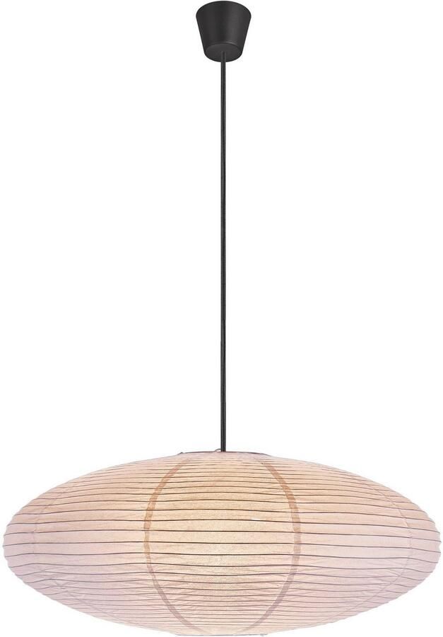 Nordlux Hanglamp Villo lampenkap zonder pendel fitting Natuurlijk materiaal retro-ontwerp biedt een zacht diffuus licht (1 stuk)