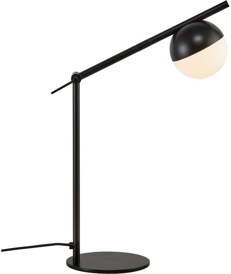 Nordlux Tafellamp CONTINA Textiel kabel met de mond geblazen opaal glas