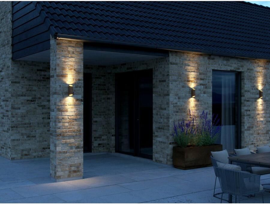 Nordlux Wandlamp voor buiten Nico Round Eenvoudige installatie parallelschakeling mogelijk IP54-bescherming (1 stuk)