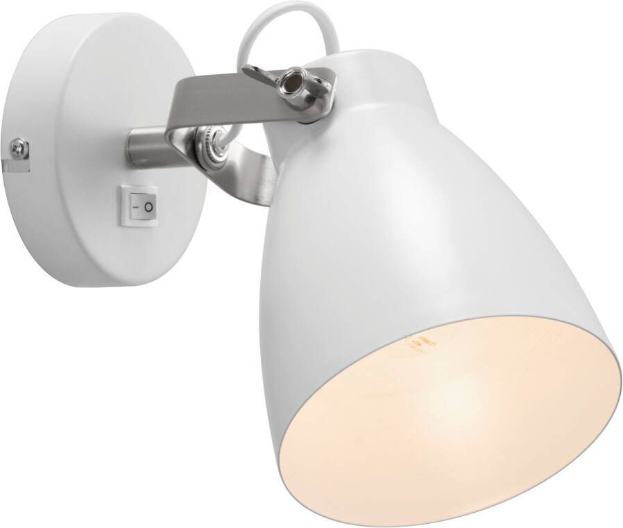 Nordlux Largo wandlamp spot met schakelaar 23 cm diep kantelbaar wit