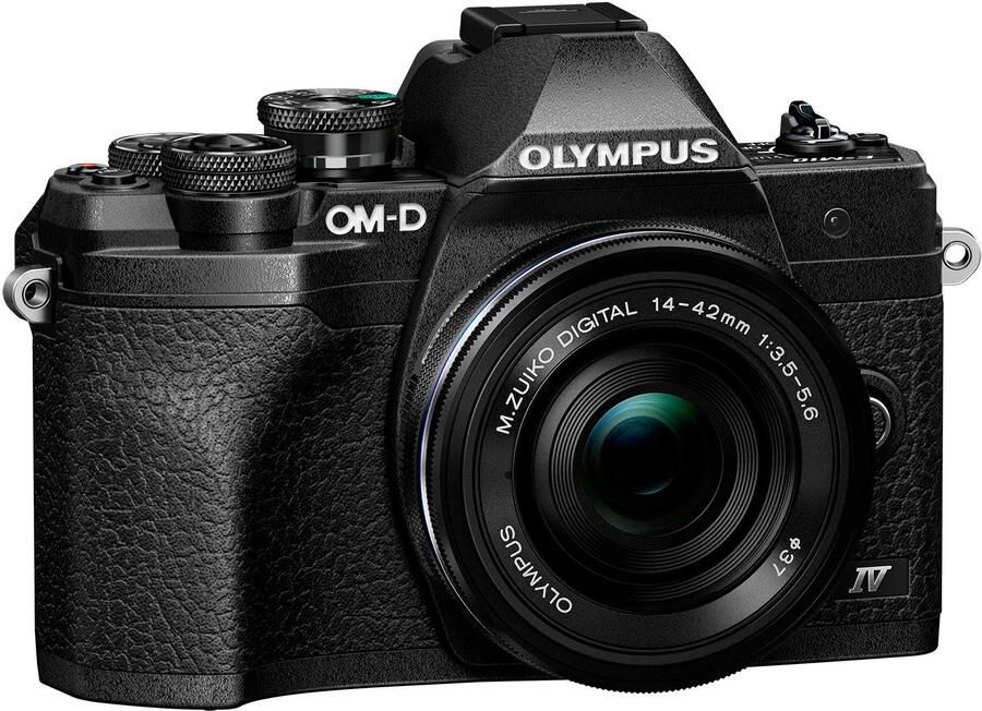Olympus OM-D E-M10 Mark IV + ED 14-42mm Zwart | Systeemcamera's | Fotografie Camera s | 4545350053314