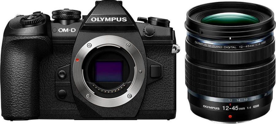 Olympus Systeemcamera E-M1II body + M.Zuiko ED 12-45 mm Pro Flash FL-LM3 BLH-1 BCH-1 USB Cable CB-USB11 Cable holder CC-1