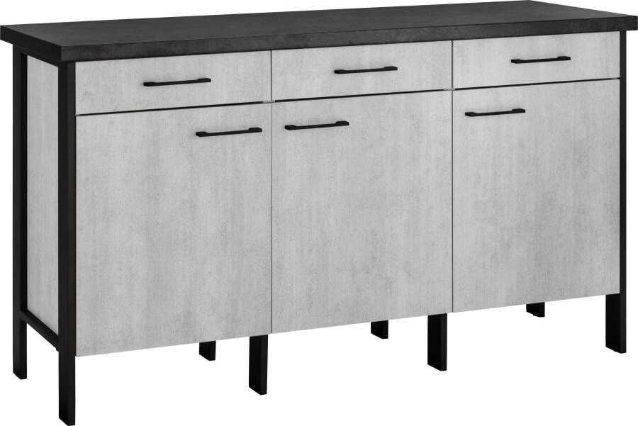 OPTIFIT Onderkast Tokio 158 cm breed met stalen frame volledig uittrekbaar dressoir met bergruimte