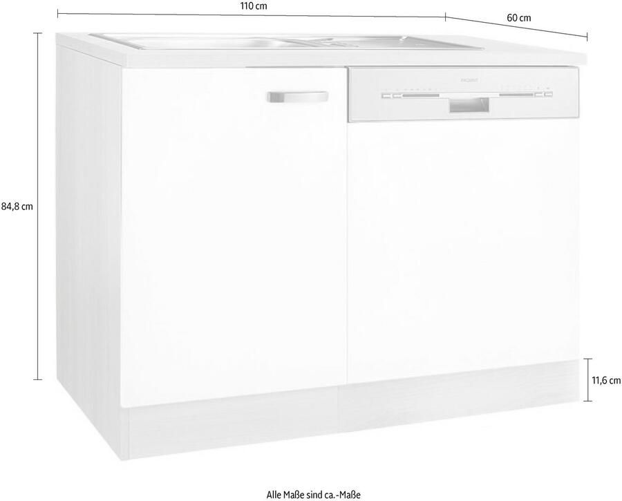 OPTIFIT Gootsteenkast Faro met deur voet voor vaatwasser