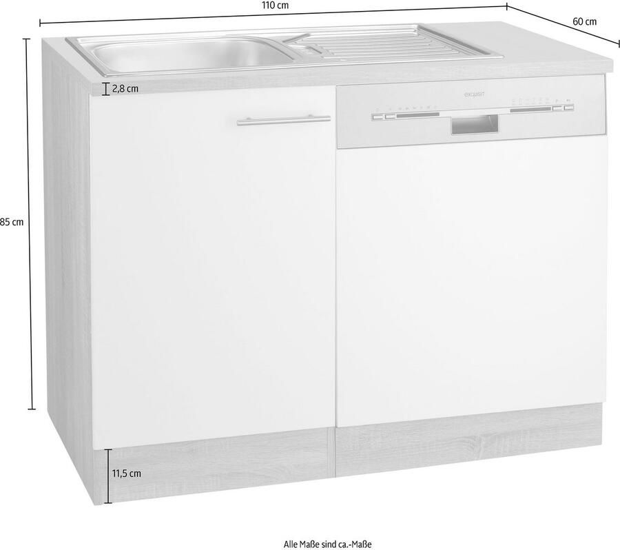 OPTIFIT Gootsteenkast Kalmar met deur voet voor vaatwasser