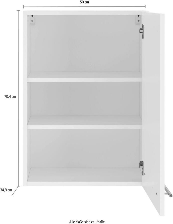 OPTIFIT Hangend kastje Bern Breedte 50 cm 70 cm hoog met 1 deur met metalen greep