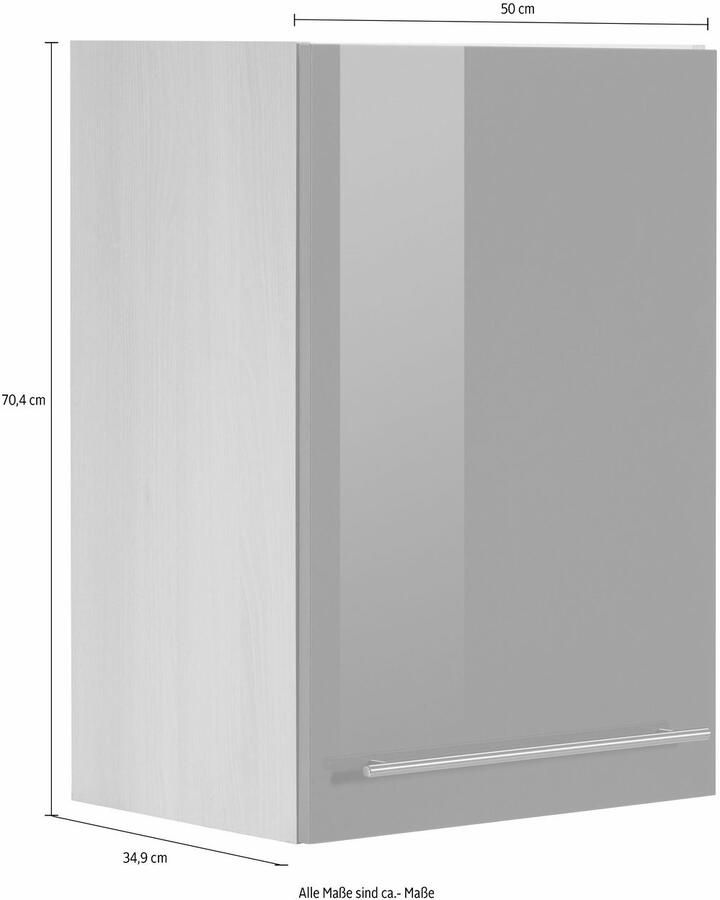 OPTIFIT Hangend kastje Bern Breedte 50 cm 70 cm hoog met 1 deur met metalen greep