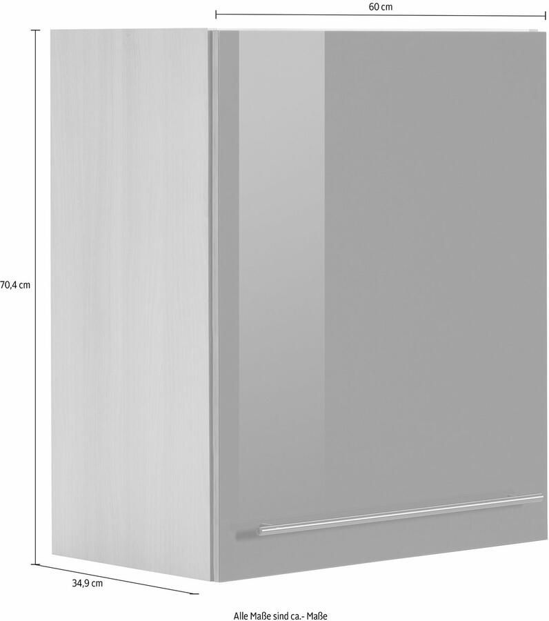 OPTIFIT Hangend kastje Bern Breedte 60 cm 70 cm hoog met 1 deur met metalen greep