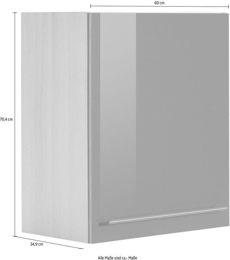 OPTIFIT Hangend kastje Bern Breedte 60 cm 70 cm hoog met 1 deur met metalen greep