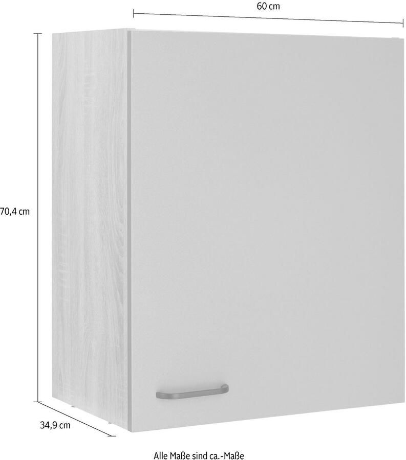 OPTIFIT Hangend kastje Elga met soft-closefunctie en metalen greep breedte 60 cm