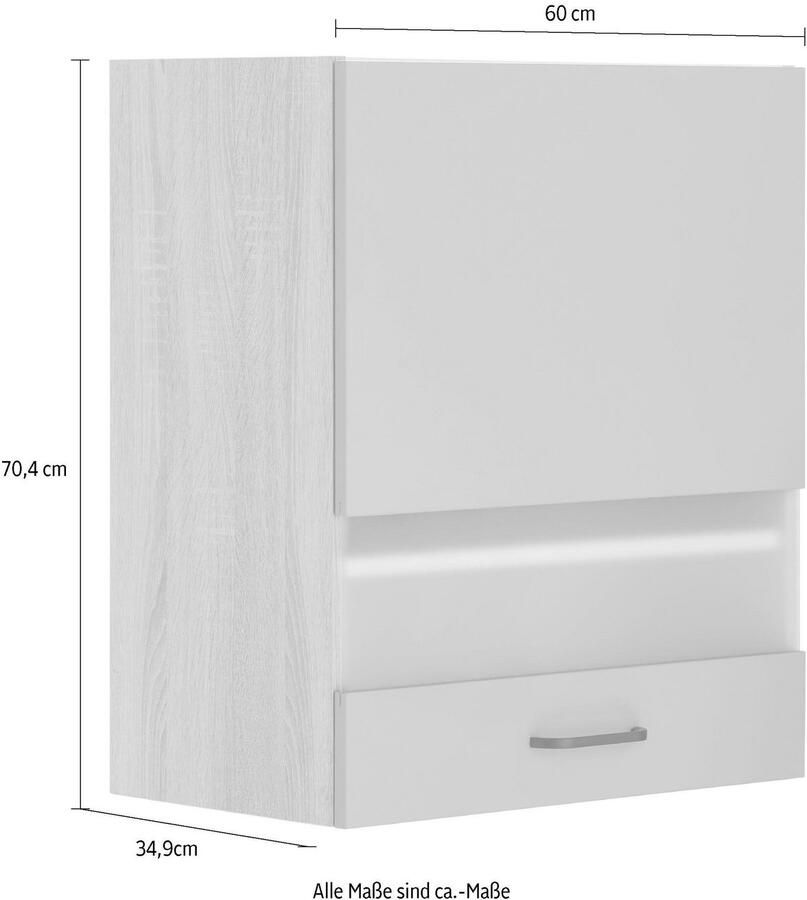 OPTIFIT Hangend kastje met glasdeur Elga met soft-closefunctie en metalen greep breedte 60 cm