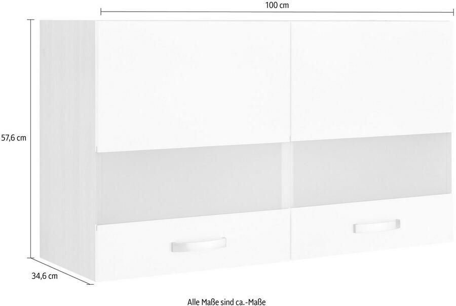 OPTIFIT Hangend kastje met glasdeur Faro met metalen handgrepen breedte 100 cm