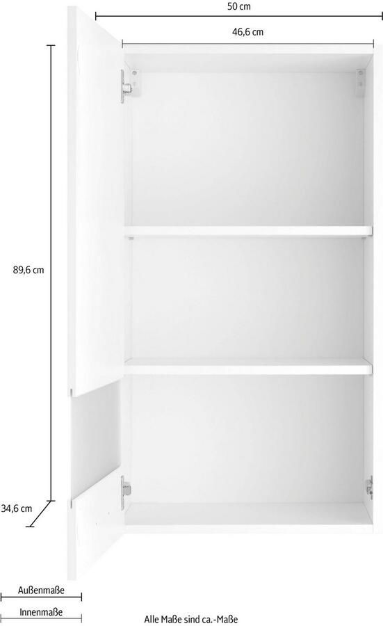 OPTIFIT Hangend kastje met glasdeur Roth Breedte 50 cm 89 6 cm hoog
