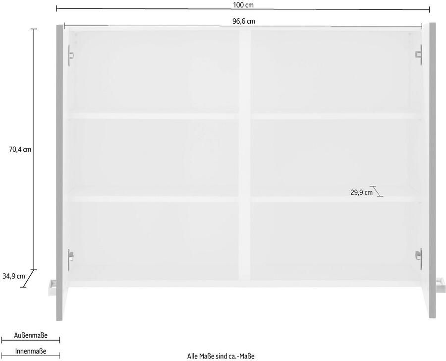 OPTIFIT Hangend kastje Parma Breedte 100 cm