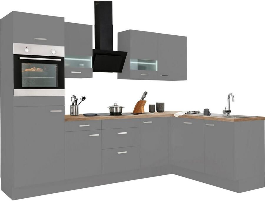 OPTIFIT Hoekkeuken Parma zonder elektrische apparaten breedte 285 x 175 cm