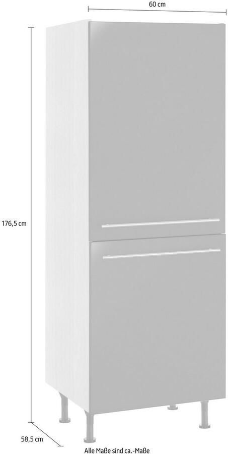 OPTIFIT Hoge kast Bern 60 cm breed 176 cm hoog met in hoogte verstelbare stelpoten