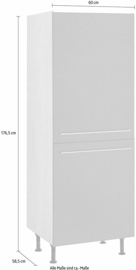 OPTIFIT Koelkastombouw Bern 60 cm breed 176 cm hoog in hoogte verstelbare stelpootjes nisafm. 88