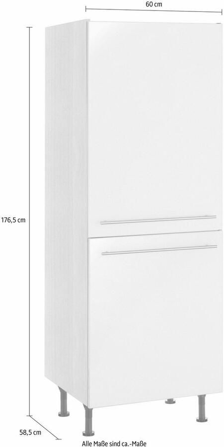 OPTIFIT Koelkastombouw Bern 60 cm breed 176 cm hoog in hoogte verstelbare stelpootjes nisafm. 88
