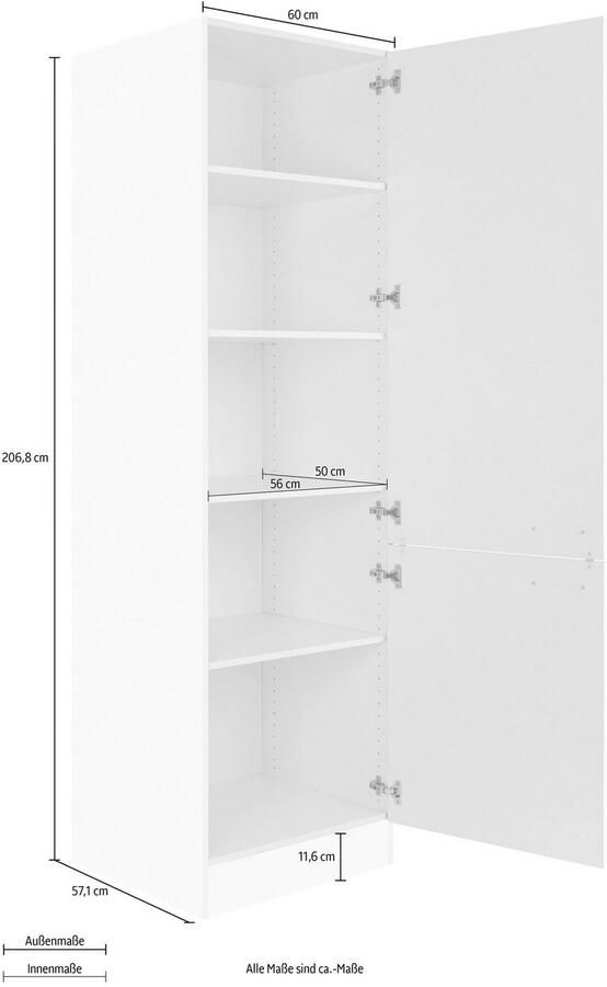 OPTIFIT Hoge kast Elm om was te sorteren breedte 60 cm