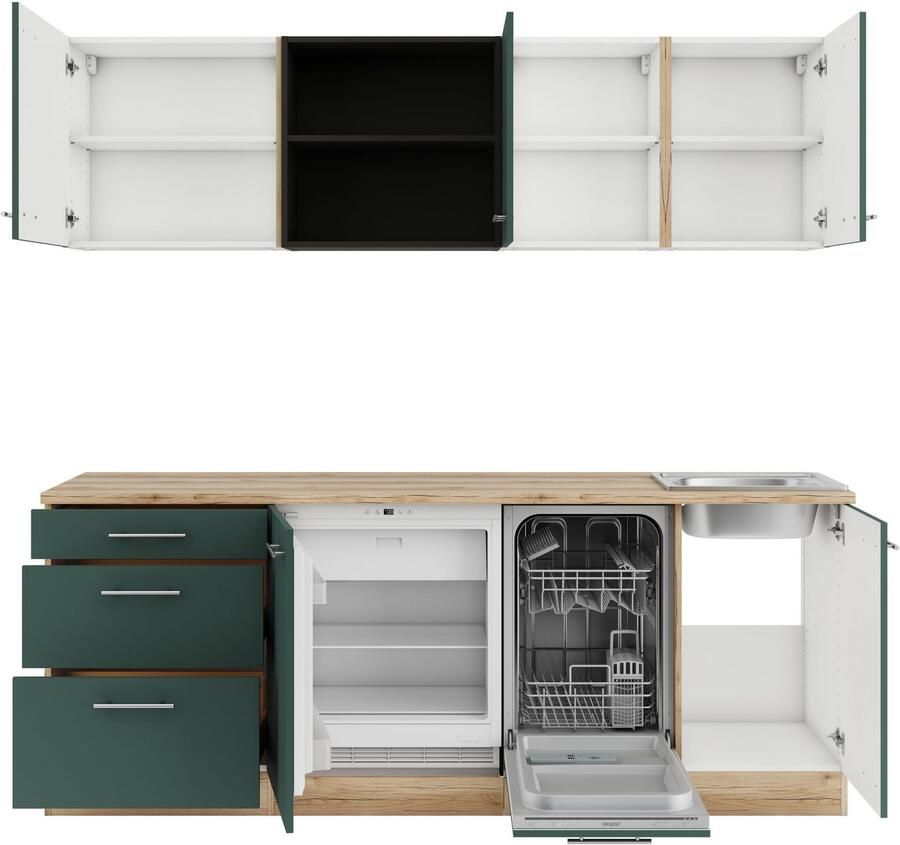 OPTIFIT Keuken Bella Breedte 210 cm optioneel met elektrische apparaten