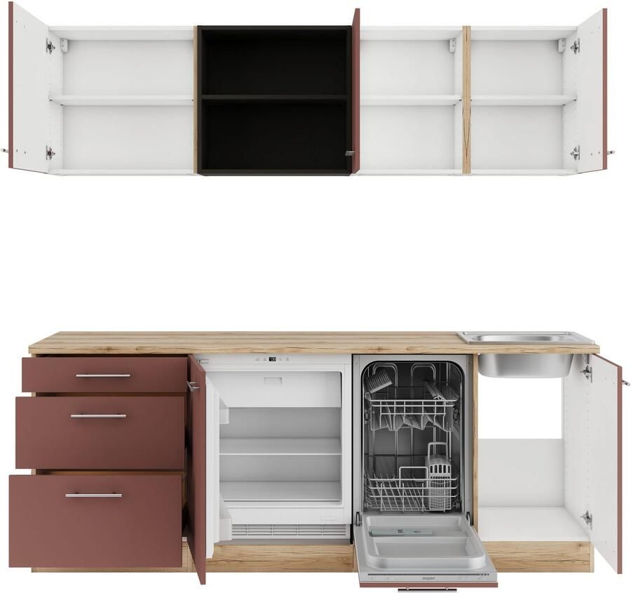 OPTIFIT Keuken Bella Breedte 210 cm optioneel met elektrische apparaten